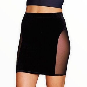 BM Don’t Mesh With Me Velvet Mini Skirt - LIMITED